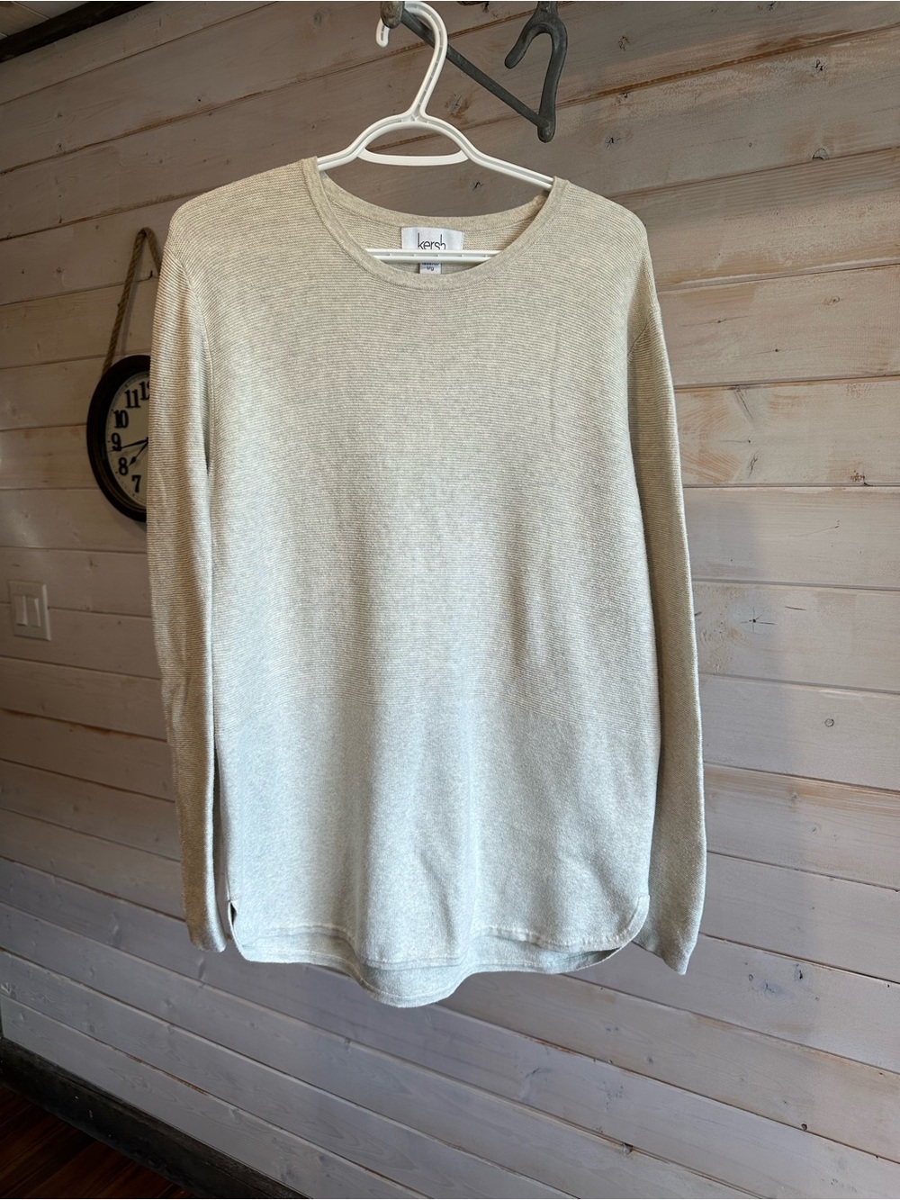 Kersh | Cream 100% Cotton Crewneck Sweater